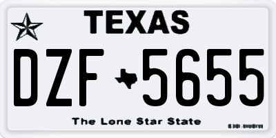 TX license plate DZF5655