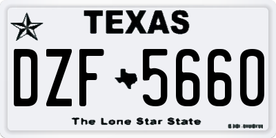 TX license plate DZF5660