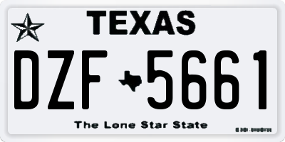 TX license plate DZF5661