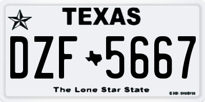 TX license plate DZF5667