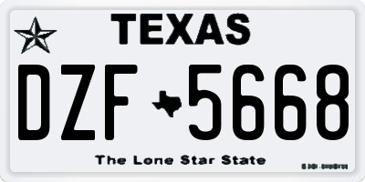 TX license plate DZF5668