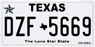 TX license plate DZF5669