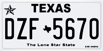 TX license plate DZF5670