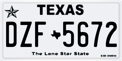 TX license plate DZF5672