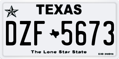 TX license plate DZF5673