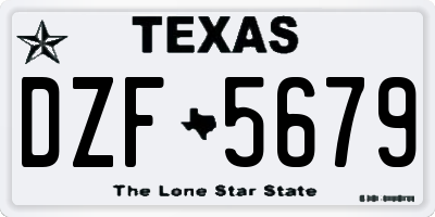 TX license plate DZF5679