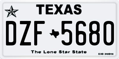 TX license plate DZF5680