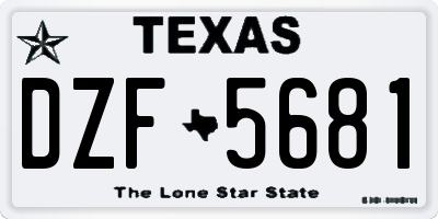 TX license plate DZF5681