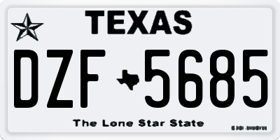 TX license plate DZF5685