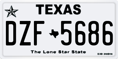 TX license plate DZF5686