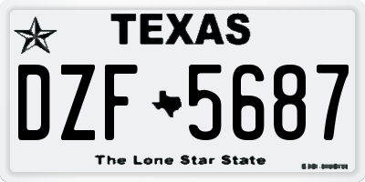 TX license plate DZF5687