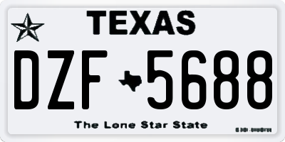 TX license plate DZF5688