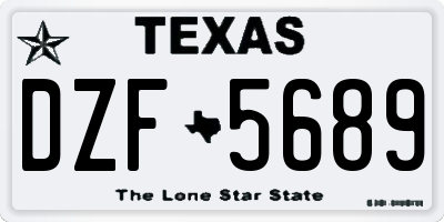TX license plate DZF5689