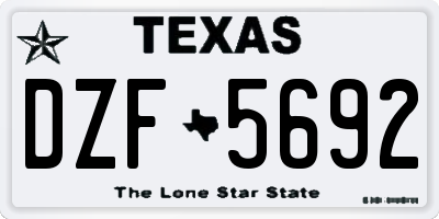 TX license plate DZF5692