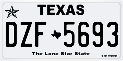 TX license plate DZF5693