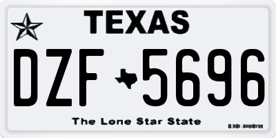 TX license plate DZF5696