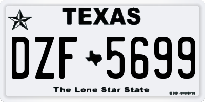 TX license plate DZF5699
