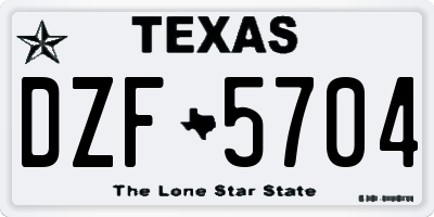 TX license plate DZF5704