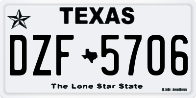 TX license plate DZF5706