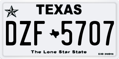 TX license plate DZF5707