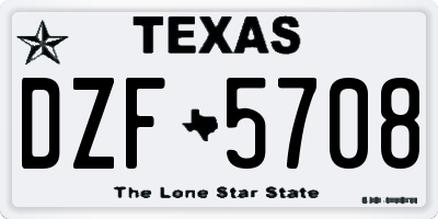 TX license plate DZF5708