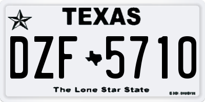 TX license plate DZF5710
