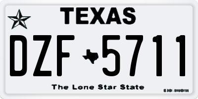 TX license plate DZF5711