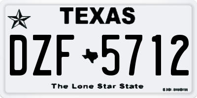 TX license plate DZF5712