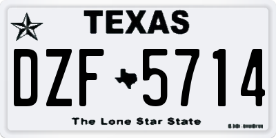 TX license plate DZF5714