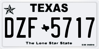 TX license plate DZF5717