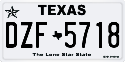 TX license plate DZF5718