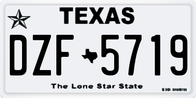 TX license plate DZF5719