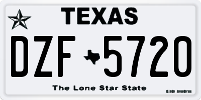 TX license plate DZF5720