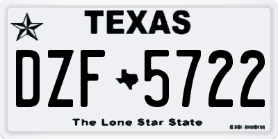 TX license plate DZF5722