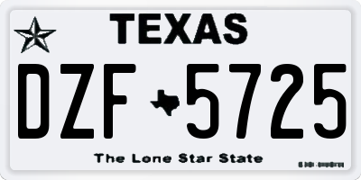 TX license plate DZF5725