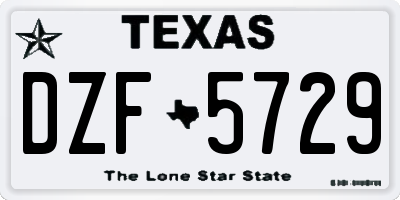 TX license plate DZF5729