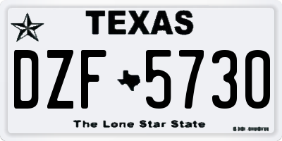 TX license plate DZF5730