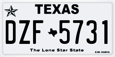 TX license plate DZF5731
