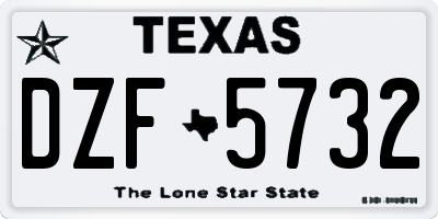 TX license plate DZF5732