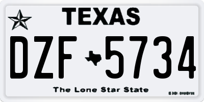 TX license plate DZF5734