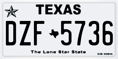 TX license plate DZF5736
