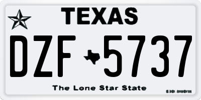 TX license plate DZF5737