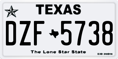 TX license plate DZF5738