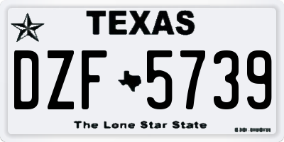 TX license plate DZF5739