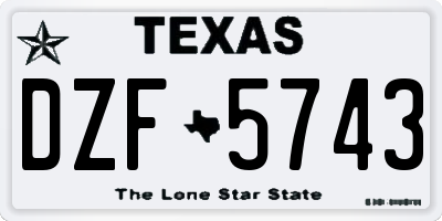 TX license plate DZF5743