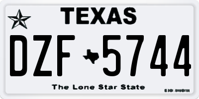 TX license plate DZF5744