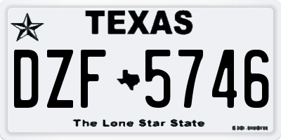 TX license plate DZF5746