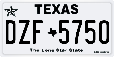 TX license plate DZF5750