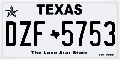 TX license plate DZF5753
