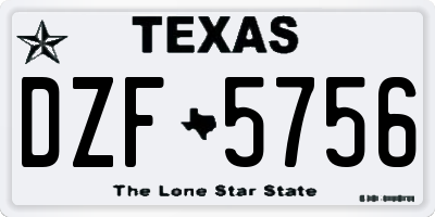 TX license plate DZF5756
